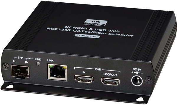 מאריך HDMI-usb על סיבים אופטיים/אופטי - אקסטנדר HKM01T-4K - משדר, חזית