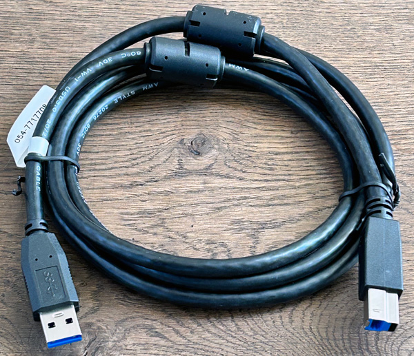 כבל USB 3.0 A-B מחבר כחול גדול - 3 מטר